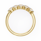 Gold Five Stone Round Diamond Half Eternity Ring