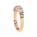 Gold Five Stone Round Diamond Half Eternity Ring