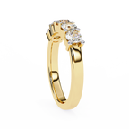 Gold Five Stone Round Diamond Half Eternity Ring
