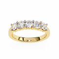 Gold Five Stone Round Diamond Half Eternity Ring