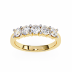 Gold Five Stone Round Diamond Half Eternity Ring
