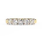 Gold Five Stone Round Diamond Half Eternity Ring