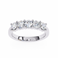 White Gold Five Stone Round Diamond Band Ring