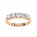 Gold Five Stone Round Diamond Half Eternity Ring