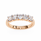 Gold Five Stone Round Diamond Half Eternity Ring