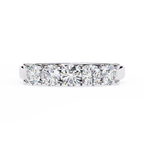 Gold Five Stone Round Diamond Half Eternity Ring