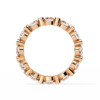 Rose Gold Round Diamond Alternating Bezel Full Eternity Band Ring