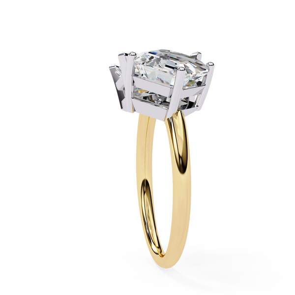 Yellow Gold Toi et Moi Radiant and Asscher Cut Two Stone Diamond Ring