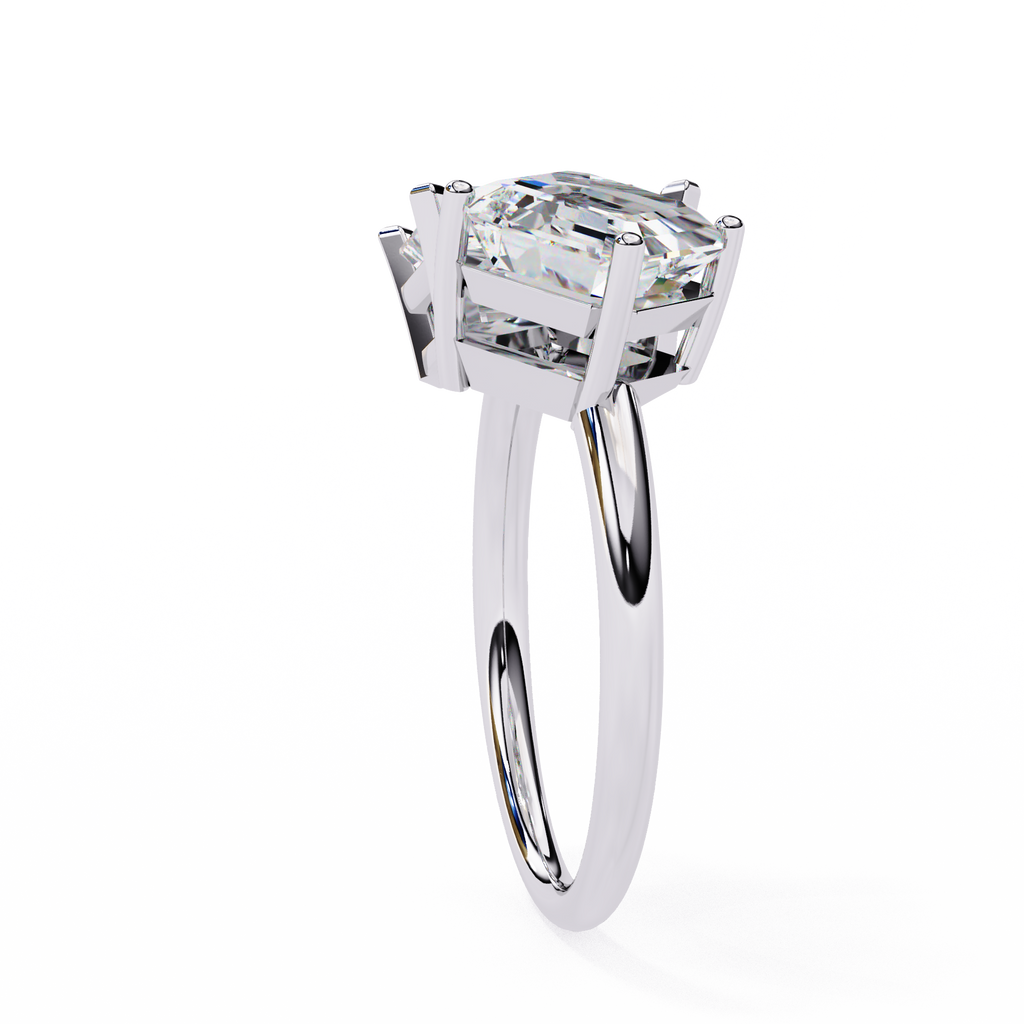 White Gold Toi et Moi Radiant and Asscher Cut Two Stone Diamond Ring
