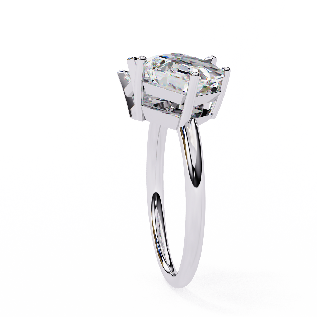 White Gold Toi et Moi Radiant and Asscher Cut Two Stone Diamond Ring