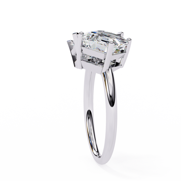 White Gold Toi et Moi Radiant and Asscher Cut Two Stone Diamond Ring