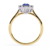 Yellow Gold Oval Blue Sapphire Ring with Diamond Halo