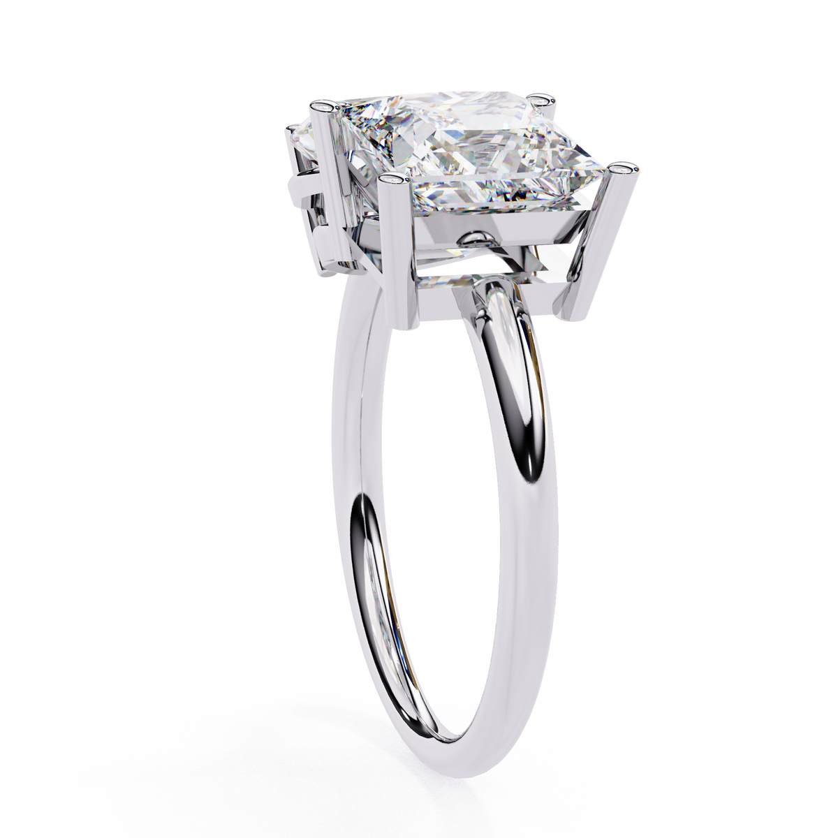 White Gold Toi et Moi Pear and Princess Cut Two Stone Diamond Ring
