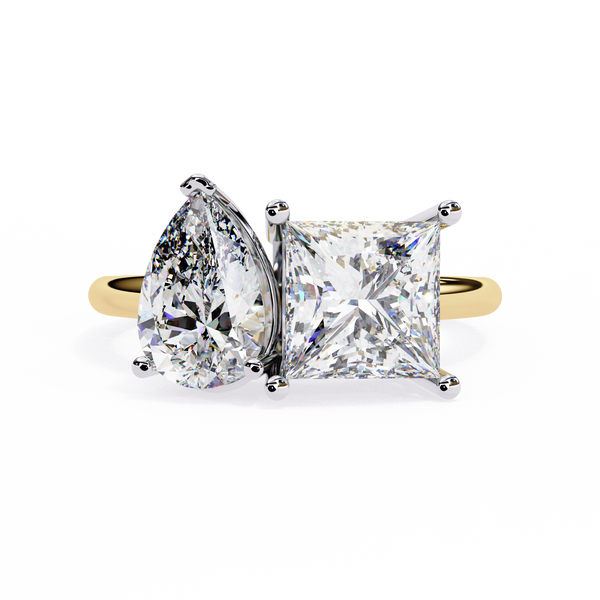 Yellow Gold Toi et Moi Oval and Round Cut Two Stone Diamond Ring (Copy)