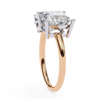 Rose Gold Toi et Moi Pear and Princess Cut Two Stone Diamond Ring