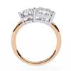 Rose Gold Toi et Moi Pear and Princess Cut Two Stone Diamond Ring