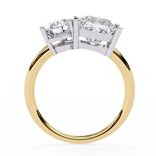 Yellow Gold Toi et Moi Oval and Round Cut Two Stone Diamond Ring (Copy)