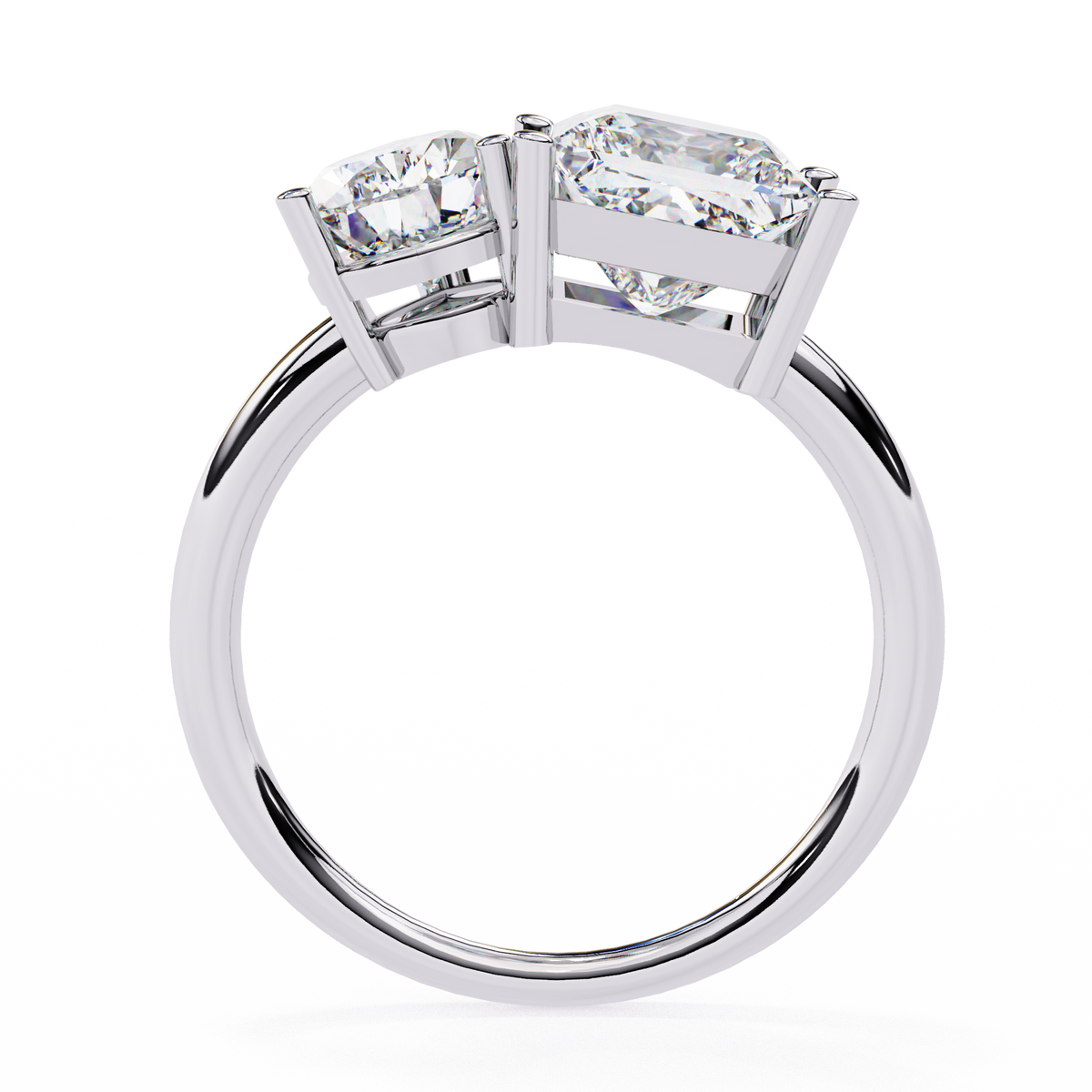 White Gold Toi et Moi Pear and Princess Cut Two Stone Diamond Ring