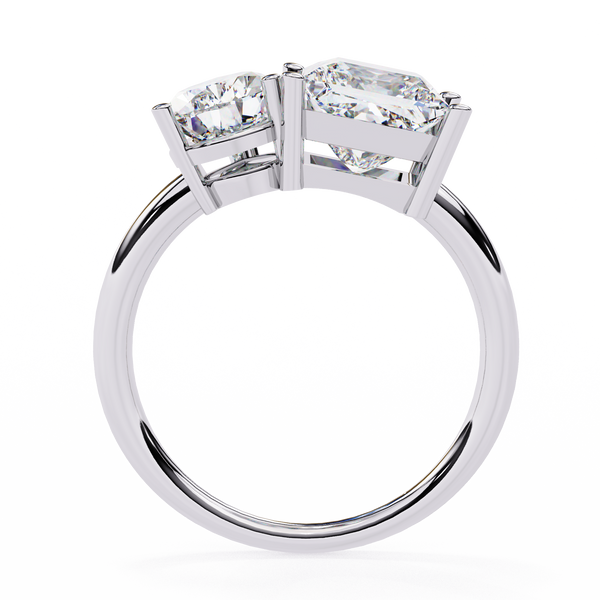 White Gold Toi et Moi Pear and Princess Cut Two Stone Diamond Ring