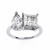White Gold Toi et Moi Pear and Princess Cut Two Stone Diamond Ring
