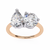 Rose Gold Toi et Moi Pear and Round Cut Two Stone Diamond Ring