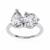 White Gold Toi et Moi Pear and Round Cut Two Stone Diamond Ring