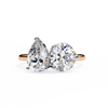 Rose Gold Toi et Moi Pear and Round Cut Two Stone Diamond Ring