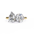 Yellow Gold Toi et Moi Pear and Round Cut Two Stone Diamond Ring