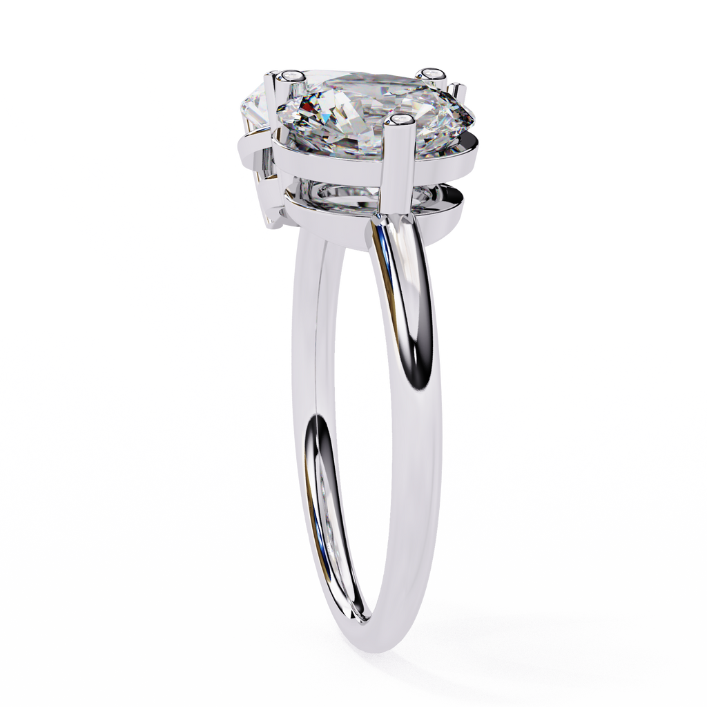 White Gold Toi et Moi Pear and Round Cut Two Stone Diamond Ring