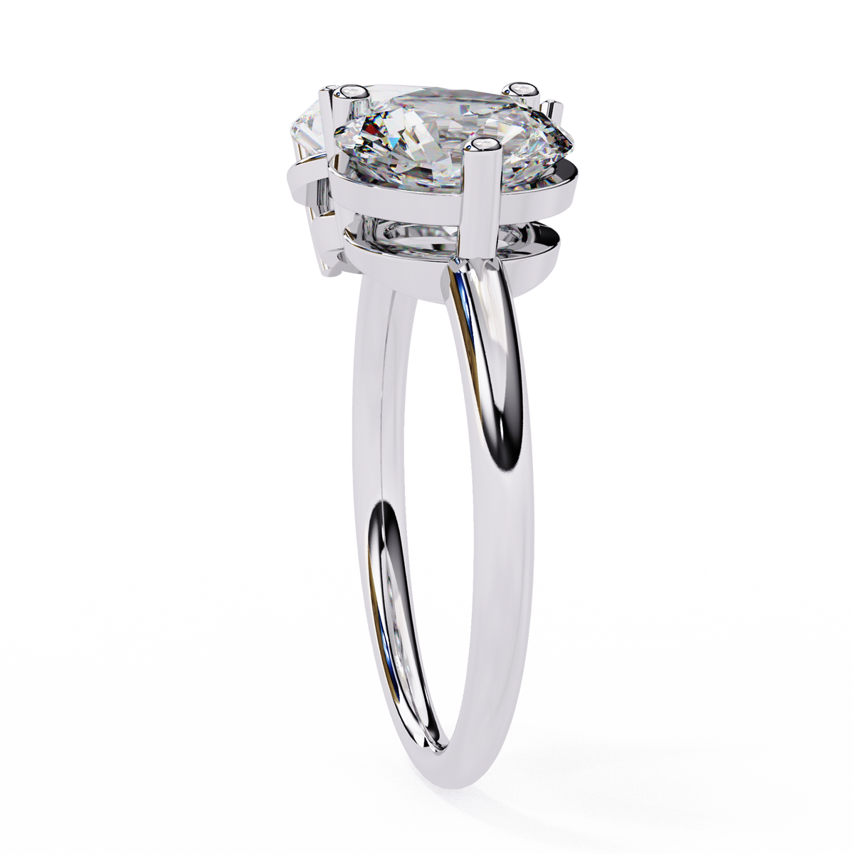 White Gold Toi et Moi Pear and Round Cut Two Stone Diamond Ring