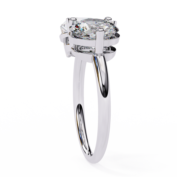 White Gold Toi et Moi Pear and Round Cut Two Stone Diamond Ring