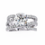 White Gold Round Brilliant Diamond Ring with Triple Split Pavé Crossover Band