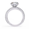 White Gold Round Brilliant Diamond Ring with Triple Split Pavé Crossover Band