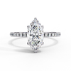 White Gold Marquise Diamond Solitaire Pavé Engagement Ring