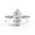 White Gold Marquise Diamond Solitaire Pavé Engagement Ring