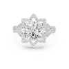 Gold Diamond Lotus Halo Ring