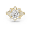 Gold Diamond Lotus Halo Ring