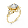 Gold Diamond Lotus Halo Ring