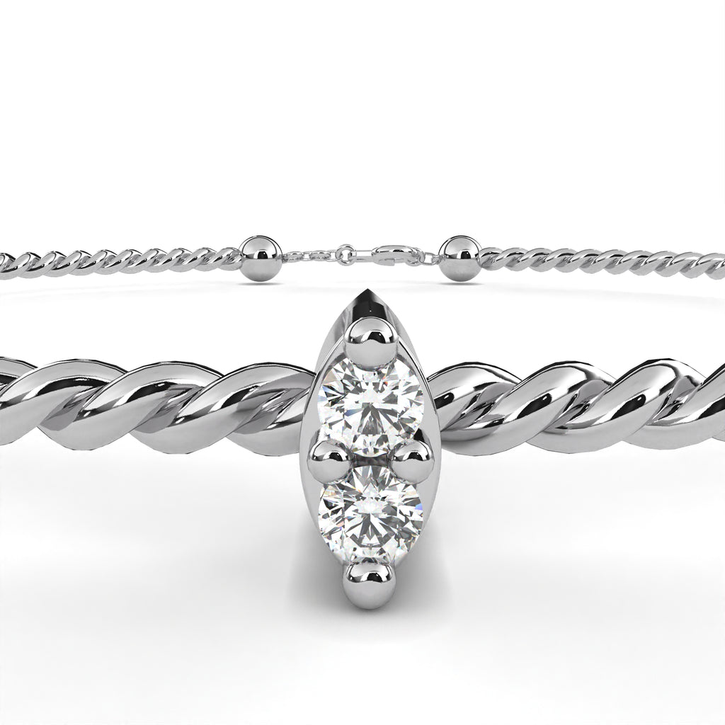 Pear Shape Diamond Solitaire Bracelet