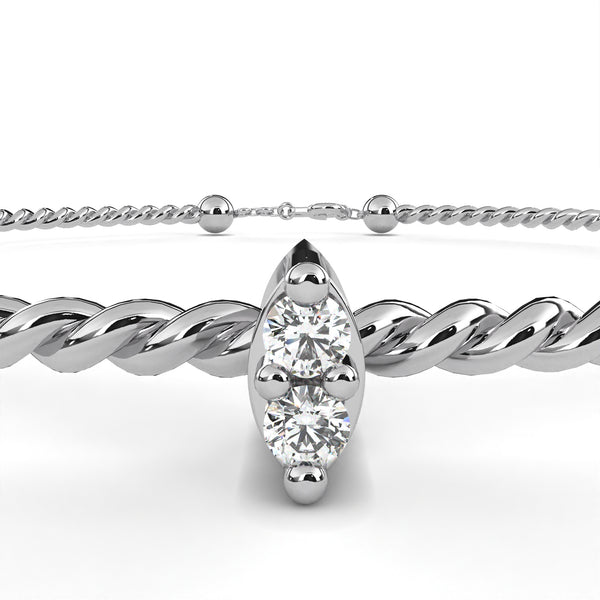 Pear Shape Diamond Solitaire Bracelet