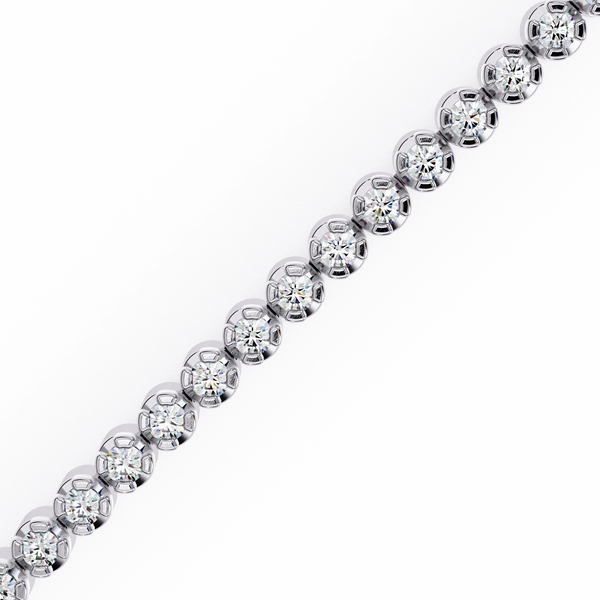 Round Cut Lab Grown Diamond Tennis Bracelet