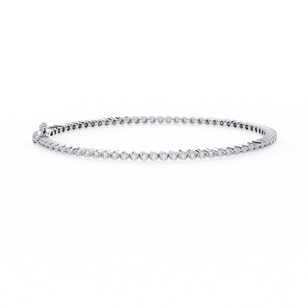 Round Cut Lab Grown Diamond Tennis Bracelet
