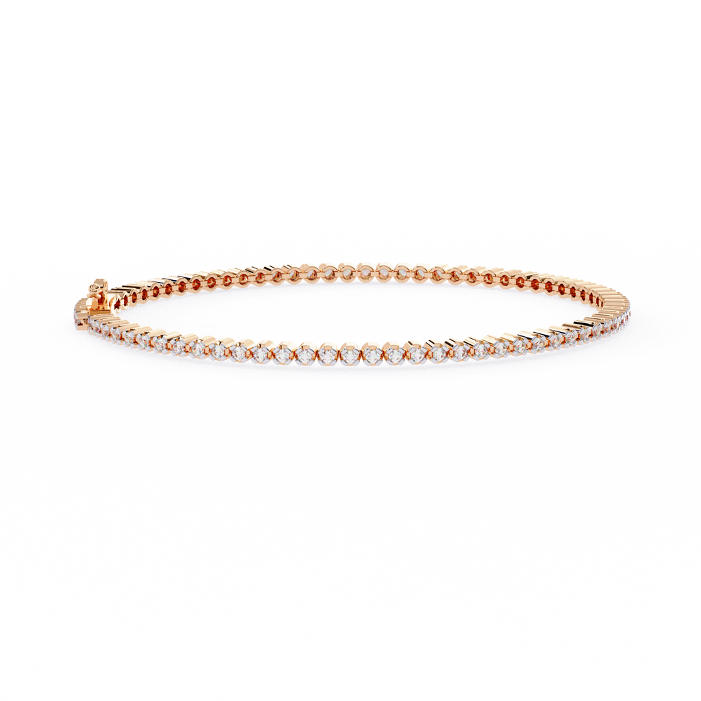 Round Cut Lab Grown Diamond Tennis Bracelet