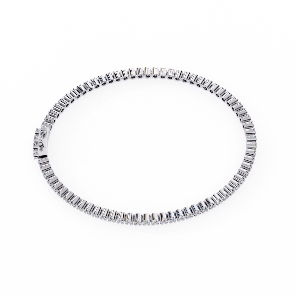 Round Cut Lab Grown Diamond Tennis Bracelet
