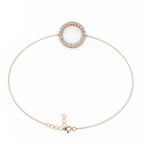 Rose Gold Double Row Diamond Circle Bracelet