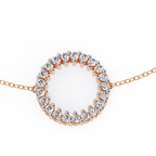 Rose Gold Double Row Diamond Circle Bracelet