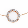 Rose Gold Double Row Diamond Circle Bracelet