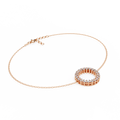 Rose Gold Double Row Diamond Circle Bracelet