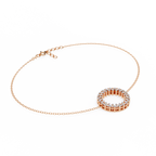 Rose Gold Double Row Diamond Circle Bracelet