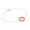 Rose Gold Double Row Diamond Circle Bracelet